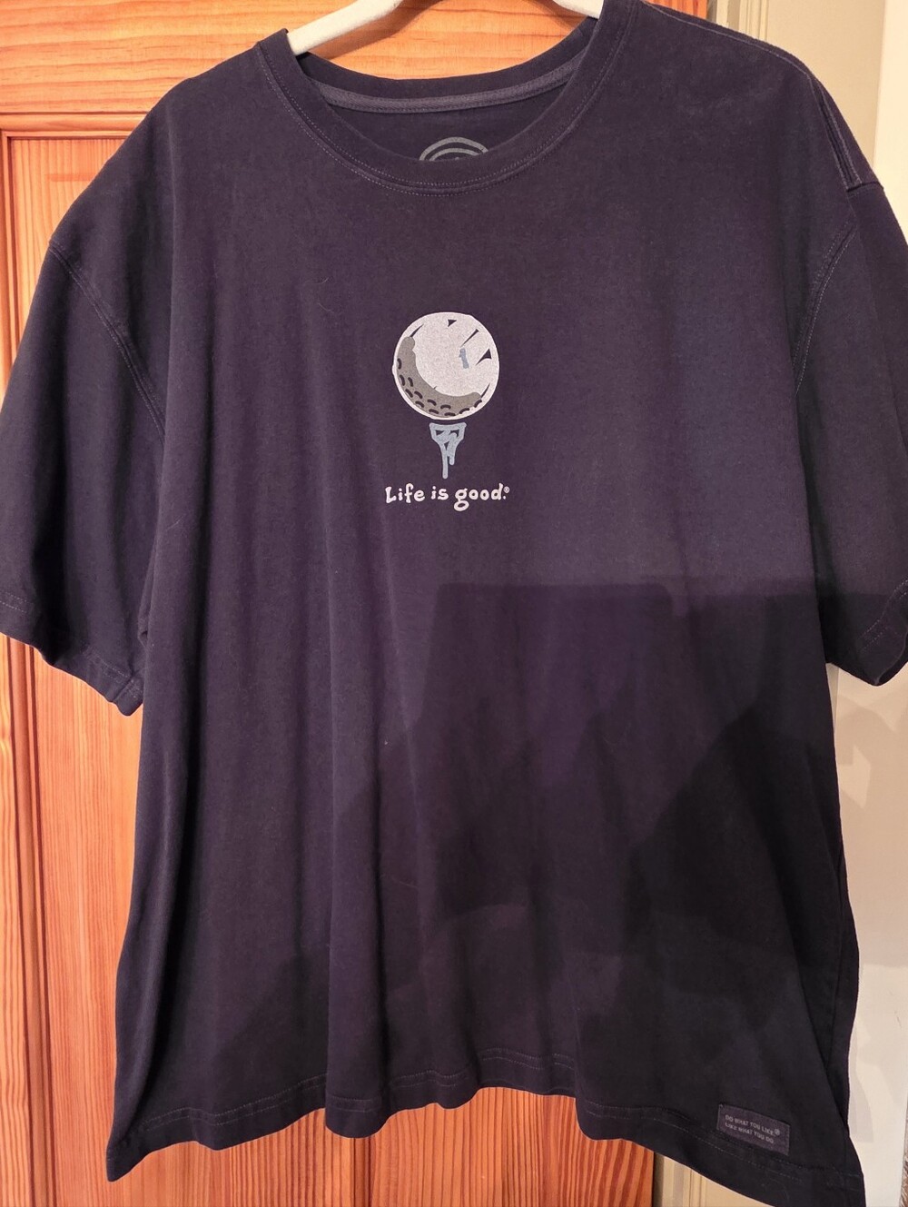 Life Is Good Navy Tee with Dark Gray Golf Graphic
